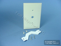 Leviton Light Almond .406" Hole Strap-Mount Phone Cable Wallplate Telephone Cover Plate PJ11-T