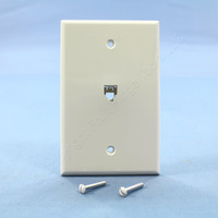 Leviton White LARGE Phone Jack Telephone Wall Plate 6-Position 4-Wire 40549-W