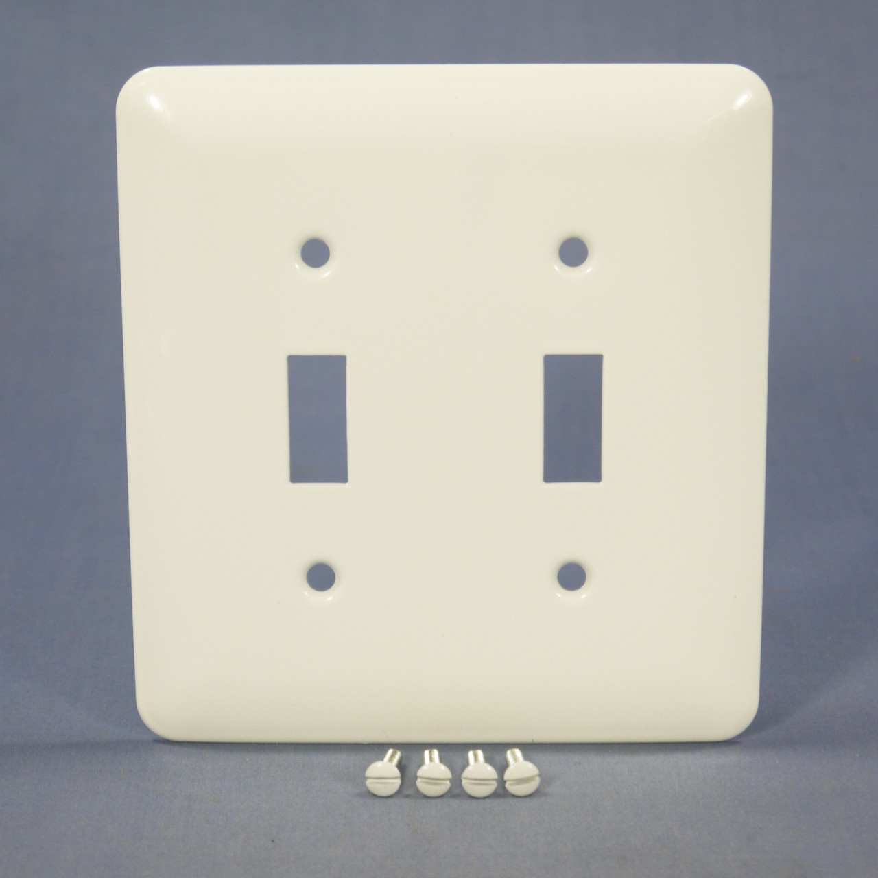 🏠 🔌 Mulberry Princess White 2-Gang Painted Metal Steel Switch Cover  Toggle Wallplate Standard Switchplate 76072 - In Stock - Fruit Ridge Tools