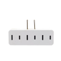 Leviton White Plug-In Triple Tap Outlet Adapter NEMA 1-15R 15A 125V Bulk 65-W