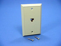 Leviton Ivory Type 625B4 Telephone 8-Wire Phone Jack Wallplate Cover 4625B-48I
