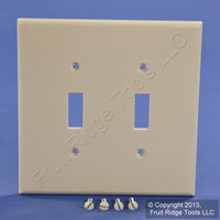 Leviton Light Almond 2-Gang Midway UNBREAKABLE Toggle Switch Cover Wallplate PJ2-T