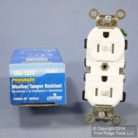 Leviton White COMMERCIAL Tamper/Weather Resistant Duplex Receptacle Outlet 15A 125V Boxed TWR15-W
