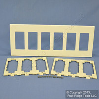 Leviton Almond 6-Gang Decora Screwless Snap-On Wallplate Cover GFCI GFI Polycarbonate Plastic Commercial Grade 80326-A