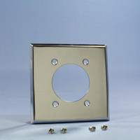 New Cooper Chrome-Metal Power Receptacle Outlet Wallplate Range Dryer 2.156" #68