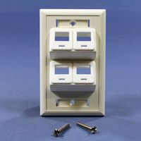 Eagle White 1-Gang Angled Mount Modular 4-Port Thermoplastic Wallplate 5540ANW