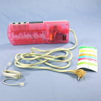 Leviton Pink MODULAR Surge Protector Power Strip With Phone Module 15A 5950-STS