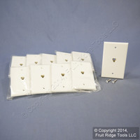 10 Leviton White Phone Jack Wallplates 6-Wire Telephone C2675-W