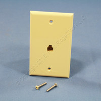 Leviton Ivory 4-Wire Phone Jack Wallplate RJ11 Modular Telephone C0249-I