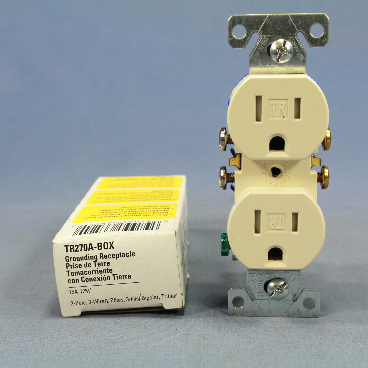 🏠 🔌 Cooper Almond TAMPER RESISTANT Duplex Receptacle Outlet NEMA 5-15R  15A 125V TR270A - In Stock - Fruit Ridge Tools