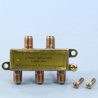 Cooper 900 MHz 4-Way Type F Coaxial Video Distribution Splitter 2080-3