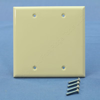Cooper Almond Standard 2-Gang Blank Thermoplastic Unbreakable Wallplate Cover 5137A