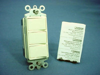 New Leviton Almond Decora Single Pole Triple Rocker Wall Light Switch 15A 1755-A