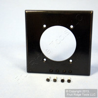 New Leviton Black 2.465" Power Outlet Cover 2-Gang Receptacle Wall Plate 80530-E