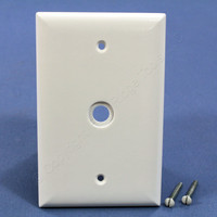 Pass and Seymour Junior-Jumbo White .406" Hole Coax Cable Outlet 1-Gang Wallplate Telephone Thermoset Cover SPJ11-W