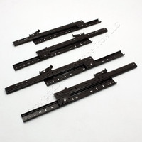 2-Pair GlideRite Hardware 14" Side Mount 80lb Load Capacity 3/4 Extension Drawer Slides Steel Axel Delrin Wheel 1496