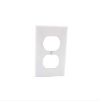 New Cooper White 1-Gang Outlet Cover Duplex Receptacle Thermoset Wallplate 2132W