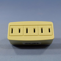 Cooper Ivory Triple Tap Ungrounded OutletReceptacle Adapter Power Splitter 15A 125V NEMA 1-15 1747V