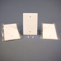 3 Cooper White Standard Grade Thermoset 1-Gang Mid-Size Blank Wallplate Covers 2029W