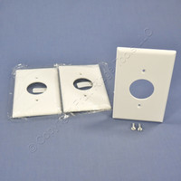 3 Cooper Mid-Size White 1.406" Receptacle Thermoset Wallplate Single Outlet Covers 2031W