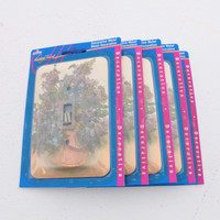 5 Lilac Flower Wallplate Toggle Switch 1-Gang Metal Cover Switchplates 89001-LIL