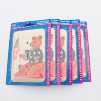 5 Leviton Patriotic Teddy Bear w/ American Flag Wallplates Toggle Switch Metal Covers Switchplate 89001-ATB