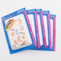 5 Leviton White Plates w/ Star and Moon Stickers Wall Plate Switch Cover Switchplates 89001-STK