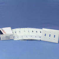 10 Hubbell White 3-Gang UNBREAKABLE Mid-Size Toggle Switch Plate Cover Wallplates NPJ3W