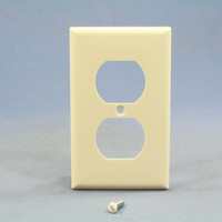 Cooper Light Almond 1-Gang Duplex Outlet Receptacle Cover Standard Wall Plate 2132LA