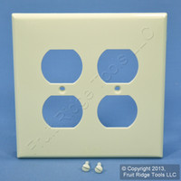 Leviton Almond LARGE UNBREAKABLE Receptacle Wallplate 2-Gang Duplex Outlet Cover PJ82-A