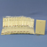 20 Cooper Commercial Ivory Unbreakable Mid-Size 1-Gang Blank Wallplate Covers PJ13V