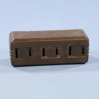 Cooper Brown Triple Tap Ungrounded OutletReceptacle Adapter Power Splitter 15A 125V NEMA 1-15 1747B