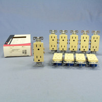 10 Cooper Ivory Decorator Outlet Duplex Receptacles NEMA 5-15R 15A 125V 1107-9V