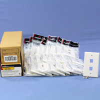 25 Cooper White 1-Gang Flush Mount 2-Port Thermoplastic Modular Wallplates 5520-5EW