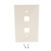 Cooper Ivory Mid Size Flush 110 Style 2-Port Thermoplastic Wallplate 5520V-MSP