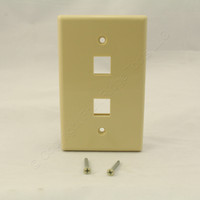 Cooper Ivory Mid Size Flush 110 Style 2-Port Thermoplastic Wallplate 5520V-MSP