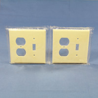 2 Eagle Mid-Size Almond 2-Gang Combination Switch Receptacle Wallplate Outlet Covers 2038A