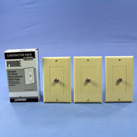 3 Leviton Ivory Decora Coaxial F-Connector Cable Jack Wallplate Covers C2448-I
