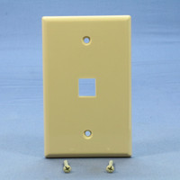 Cooper Ivory Mid Size Flush 110 Style 1-Port Thermoplastic Wallplate 5510V-MSP