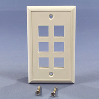 Eagle White 1Gang Flush Mount Modular 6-Port Thermoplastic Wallplate Cover 5566W