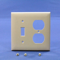 Pass and Seymour Light Almond Thermoset Plastic 2-Gang Wallplate Switch Duplex Receptacle Cover SP18-LA