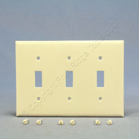 Cooper Light Almond Unbreakable 3-Gang Switch Cover Wall Plate Nylon Switchplate 5141LA