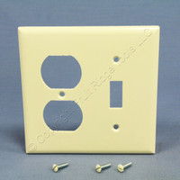 Cooper Almond Toggle Switch Plate Receptacle Outlet Cover 2-Gang Wallplate 2138A