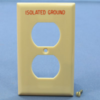 Eagle 1G Unbreakable Ivory ISOLATED GROUND Single Receptacle Wallplate IG5131V