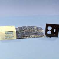 10 Eagle Brown 2-Gang Toggle Switch Receptacle Outlet Cover Thermoset Wallplate Switchplates 2138B
