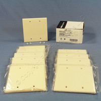 10 Cooper Light Almond 2-Gang Blank Cover Box Mounted Thermoset Wallplates 2137LA
