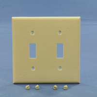 Eagle Ivory Standard 2Gang UNBREAKABLE Toggle Switch Cover Nylon Wallplate 5139V