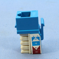 Cooper Blue Cat 6 Snap-In Modular Data Jack 110 Style 8-Position RJ45 5546-6BL