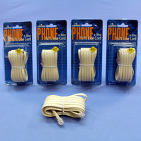 5 Leviton Ivory 15' Phone Line Extension Cords 6-Wire RJ11 RJ14 RJ25 C2613-15I