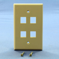 Cooper Ivory 1-Gang Mid-Size Flush Mount 110 Style 4-Port Wallplate 5540V-MSP